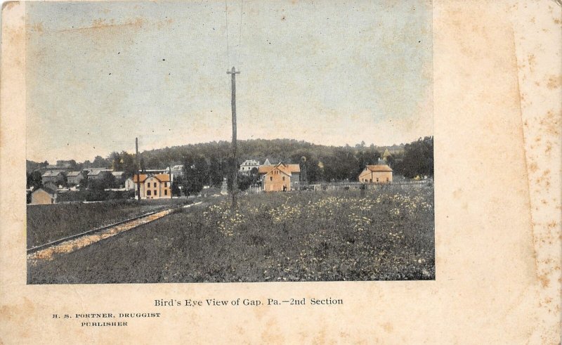 G1/ Gap Pennsylvania Postcard c1910 Birdseye View Railroad Homes School