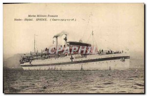 Old Postcard Boat War Ship Red Cross Hospital Sphinx