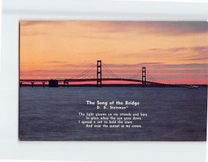 Postcard The Song of the Bridge Mackinac Bridge Michigan USA