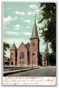 c1905 St Paul Methodist Episcopal Church Manchester New Hampshire NH Postcard 