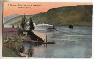 P3252 old postcard a pleasure trip steamer on beautiful columbia river