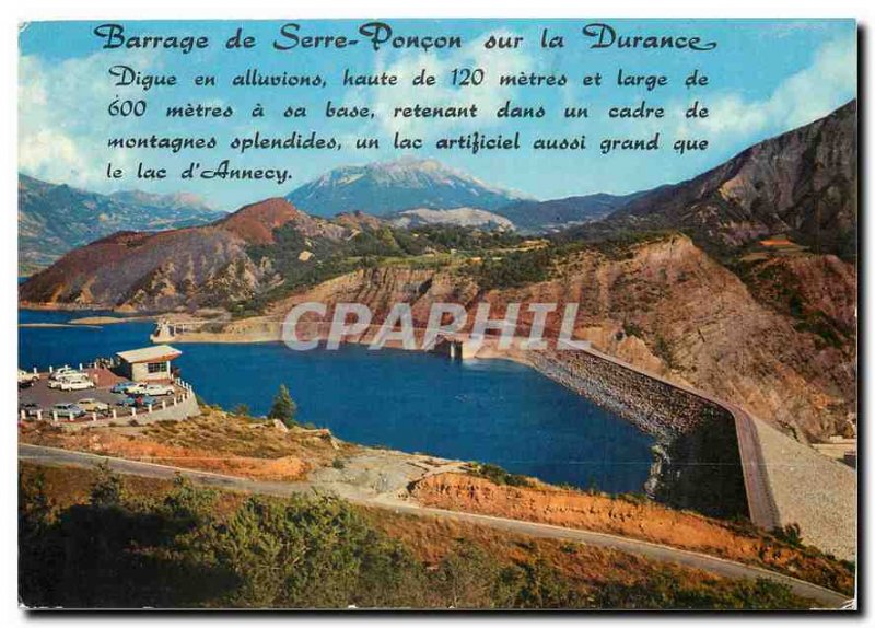 Postcard Modern Haute Vallee de la Durance Lake and Dam Serre Poncon Dam seen...