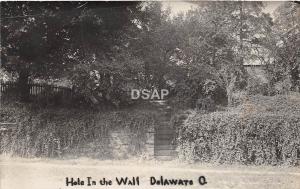 A52/ Delaware Ohio Postcard Real Photo RPPC 1909 Hole in The Wall