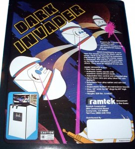 Dark Invader Ramtek Vintage Arcade Flyer 1978 Original Retro Space Age 8.5 x 11