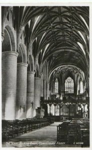 Gloucestershire Postcard - The Nave, Looking East, Tewkesbury Abbey - Ref TZ3235