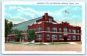 CLINTON, IA Iowa ~ LEGIONNAIRE CLUB & Modernistic Ballroom c1930s Postcard