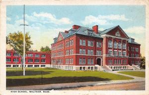 Waltham MA High School Postcard