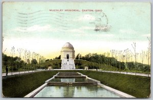 Canton Ohio 1908 Postcard McKinley Memorial Reflecting Pool