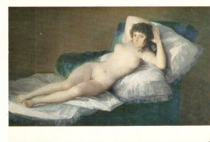 Goya. The Naked Maja Fine art, paintimg.  modern Spanish postcard