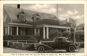 Gaspe Quebec Hotel Ste Anne des Monts A La Bonne Table c1947 Vintage Postcard