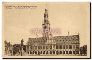 Belgium Belgie Old Postcard Library of Leuven & # 39universite (library)