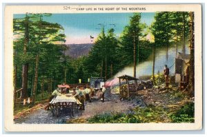 1941 Camp Life In The Heart Of The Mountains Spartanburg South Carolina Postcard