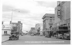 Postcard RPPC Montana Billings Broadway auto Movie theater marquee 23-9971