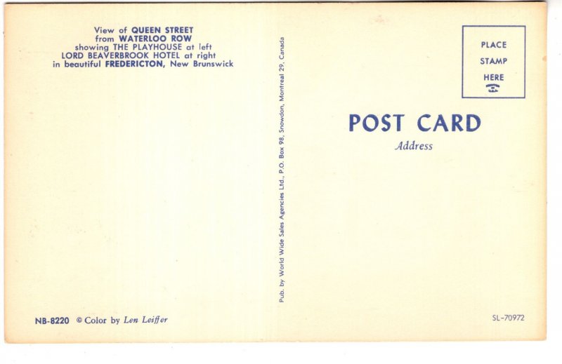 Queen Street, Fredericton, New Brunswick