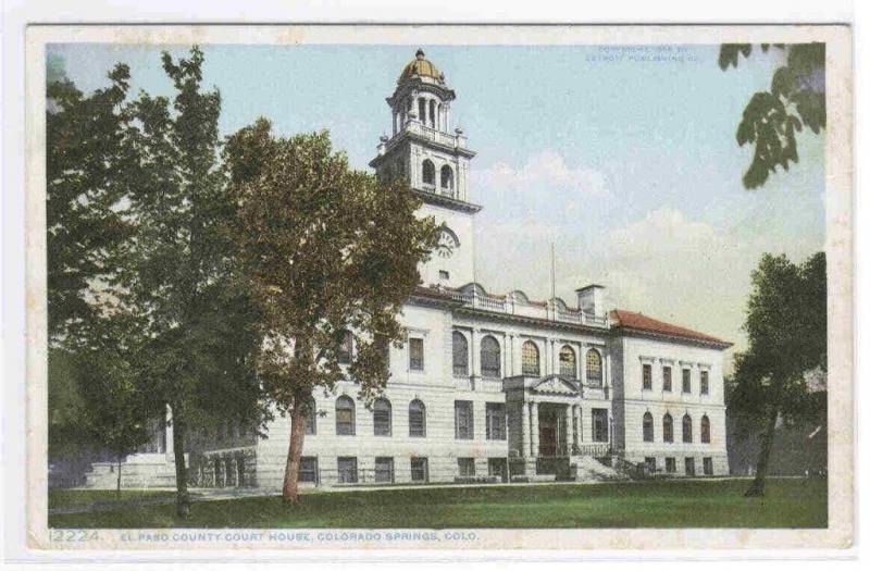 Court House Colorado Springs CO 1910c Phostint postcard