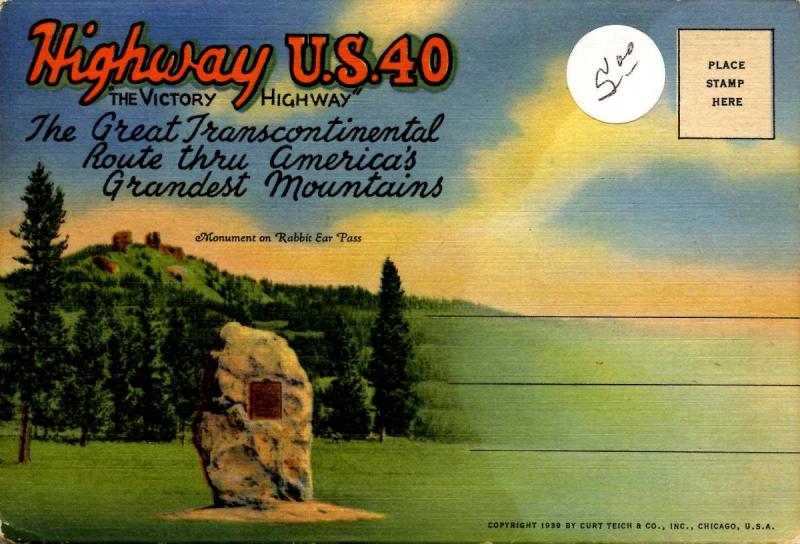 Folder - Highway U.S. 40, The Victory Highway - 18 views + covers + narrative