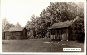 RPPC Girl Scout Camp Cedar Lake Montcalm County MI Green Wood Unit Postcard W24
