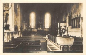 RPPC Interior of Church Beaulieu Abbey UK E. Mudge Photoc1910s Vintage Postcard