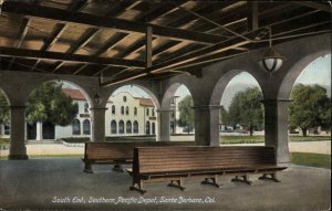 Santa Barbara CA South End SP Southern Pacific Depot Train Station Postcard