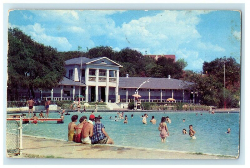 1953 Swimming Pool In Forest Park Fort Worth Texas TX Posted Vintage Postcard 