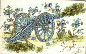 Embossed Blue Flower Canon c1910 Postcard