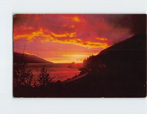 Postcard Turnagain Arm, at sunset, Alaska