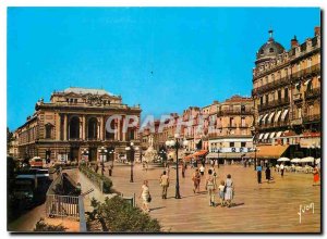 Postcard Modern Colors and Light of France Montpellier (Herault) Place de la ...