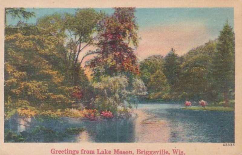 Wisconsin Greetings From Lake Mason Briggsville 1947