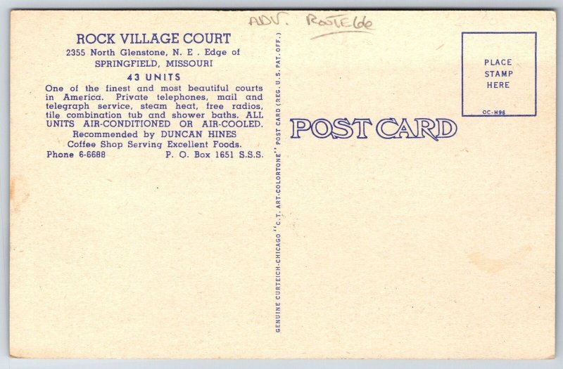 Springfield MO~Rock Village Court~ART DECO Inside Out~Roadside Motel~Rt 66~Linen