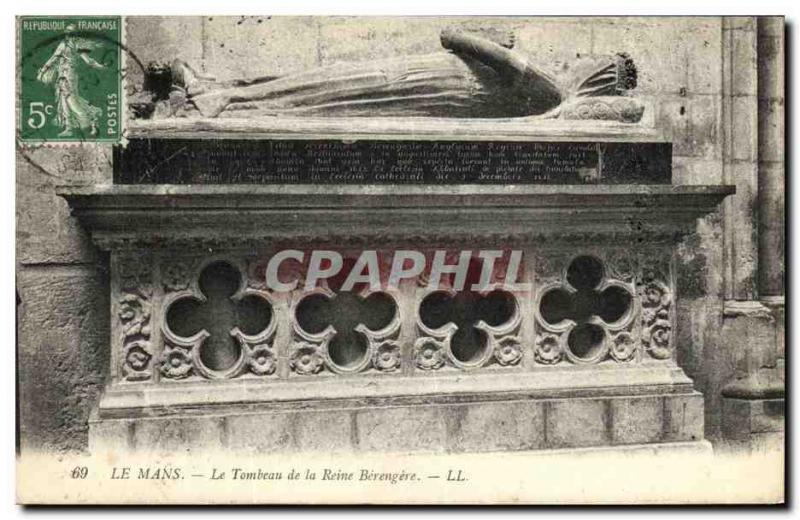 Old Postcard Le Mans Tomb of Queen Berengere