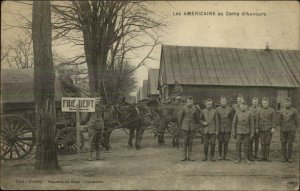 WWI American in France Camp d'Auvours Fire Department c1918 Postcard