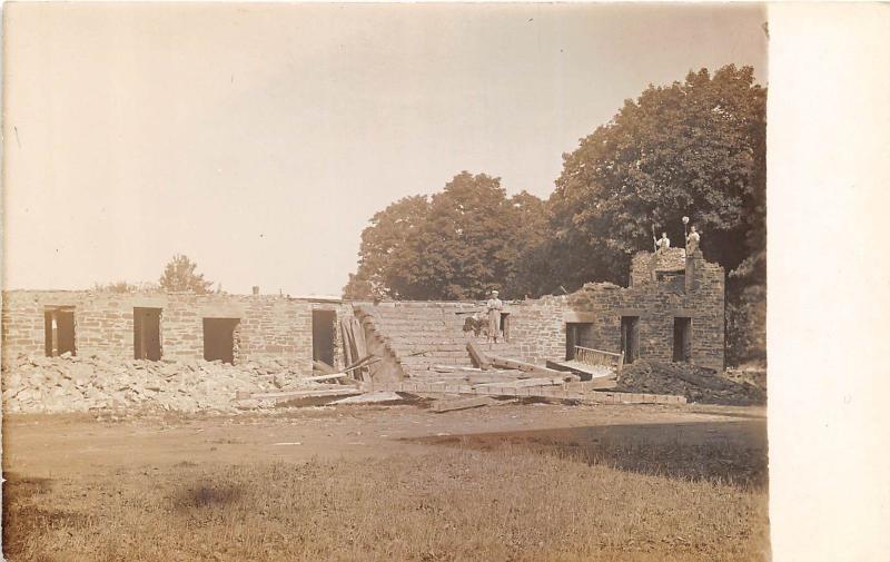 A29/ NEW YORK NY Real Photo RPPC Postcard DeRUYTER Old Academy CONSTRUCTION 3