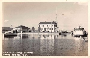 Grand Marais Minnesota Coast Guard Station Real Photo Vintage Postcard AA780