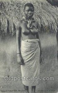 Serpent Fetish - Girl Whydah African Nude Unused crease right top corner