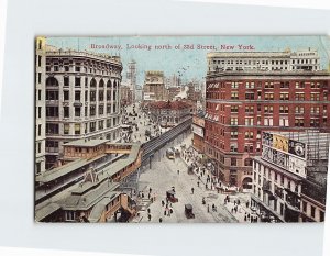 Postcard Broadway Looking north of 33rd Street New York City New York USA