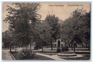 1915 Central High School Exterior Building Valparaiso Indiana Vintage Postcard