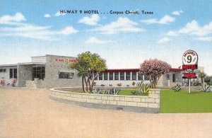 Corpus Christi Texas Hi-Way 9 Motel Vintage Postcard AA10884