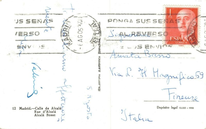 Spain Madrid Alcalá Street RPPC 07.38
