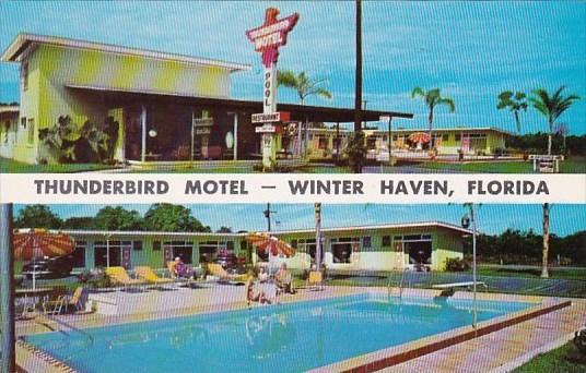 Florida Winter Haven Thunderbird Motel With Pool 1959