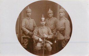 German military uniforms helmets portrait souvenir photo postcard ww1