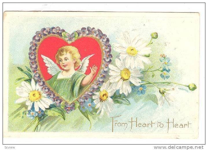 TUCK #10, Valentine Greetings, Love Missives, Heart Portrait Of An Angel, ...