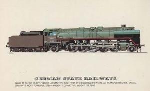German State Railways Henschel Rheinstal Freight Locomotive Train Postcard