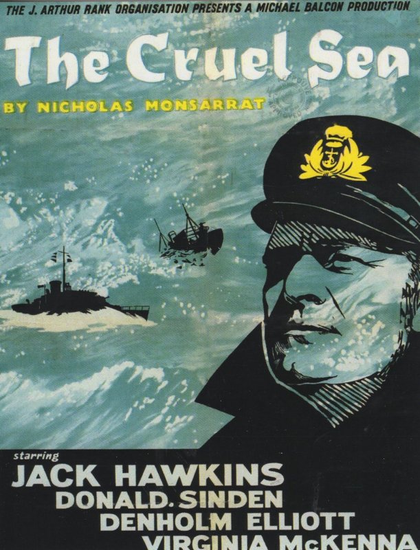 Jack Hawkins The Cruel Sea Cinema Film Repro Postcard