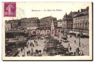 Old Postcard Marseille Le Quai Des Belges