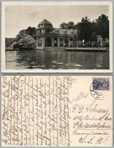 KLAGENFURT STRANDKAFFEE AUSTRIA ANTIQUE REAL PHOTO POSTCARD RPPC