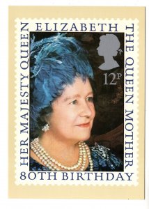 Queen Elizabeth, The Queen Mother, 12p Stamp on Postcard