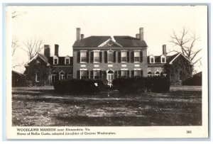 Nellie Custis Home Woodlawn Mansion Near Alexandria VA RPPC Photo Postcard