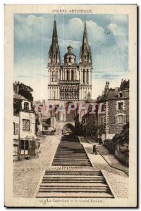 Old Postcard Angers Artistic The Cathedral and the new staircase