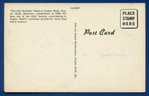 Bank of Poplar Bluff Missouri mo linen postcard