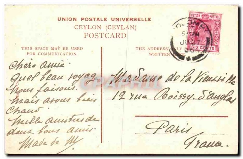 Old Postcard From The Jetty York Street Colombo